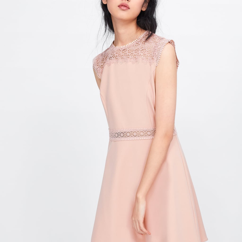 Zara Contrasting Lace Dress—NWOT in XS or new condition Medium - Picture 2 of 8